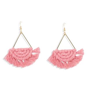Boucle d'oreille macramé triangle