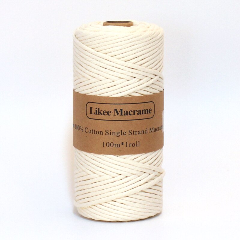 Corda macramè 3mm pettinata 100m colore bianco