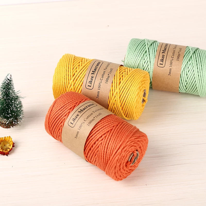 Filo per macramè 3mm ritorto 100m colore beige - immagine 2
