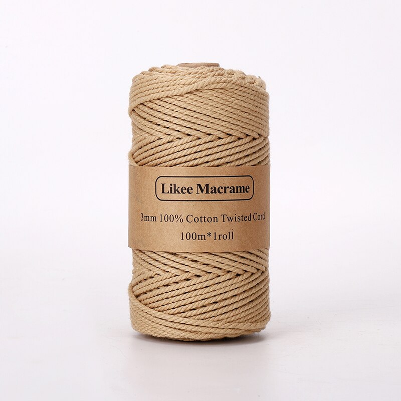 Filo per macramè 3mm ritorto 100m colore beige