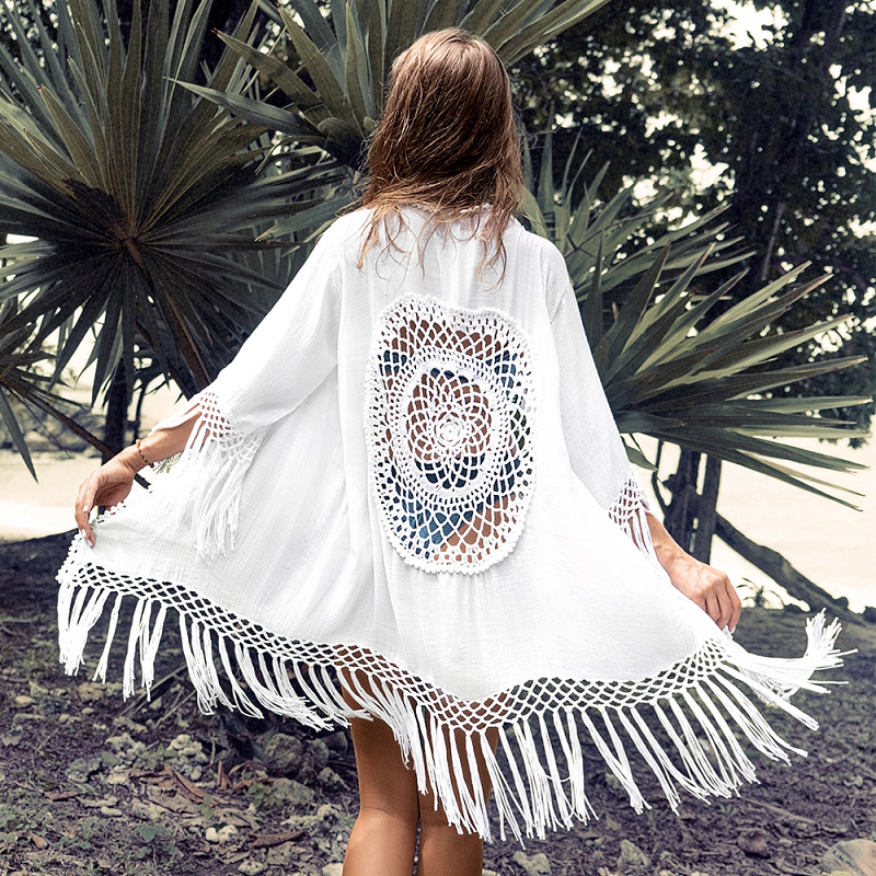 Abito kimono in macramè