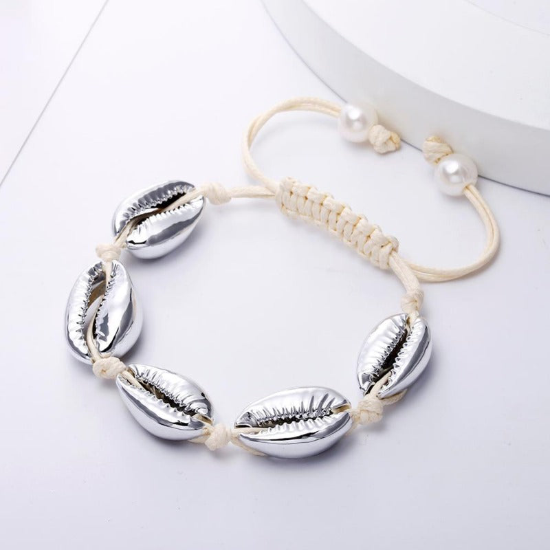 Bracelet macramé coquillage