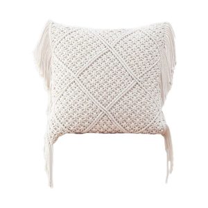 Découvrez notre housse de coussin en macramé carré en coton