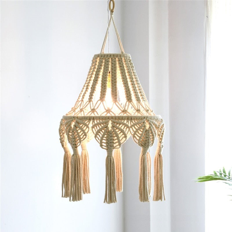 Lampadario in macramè - immagine 6