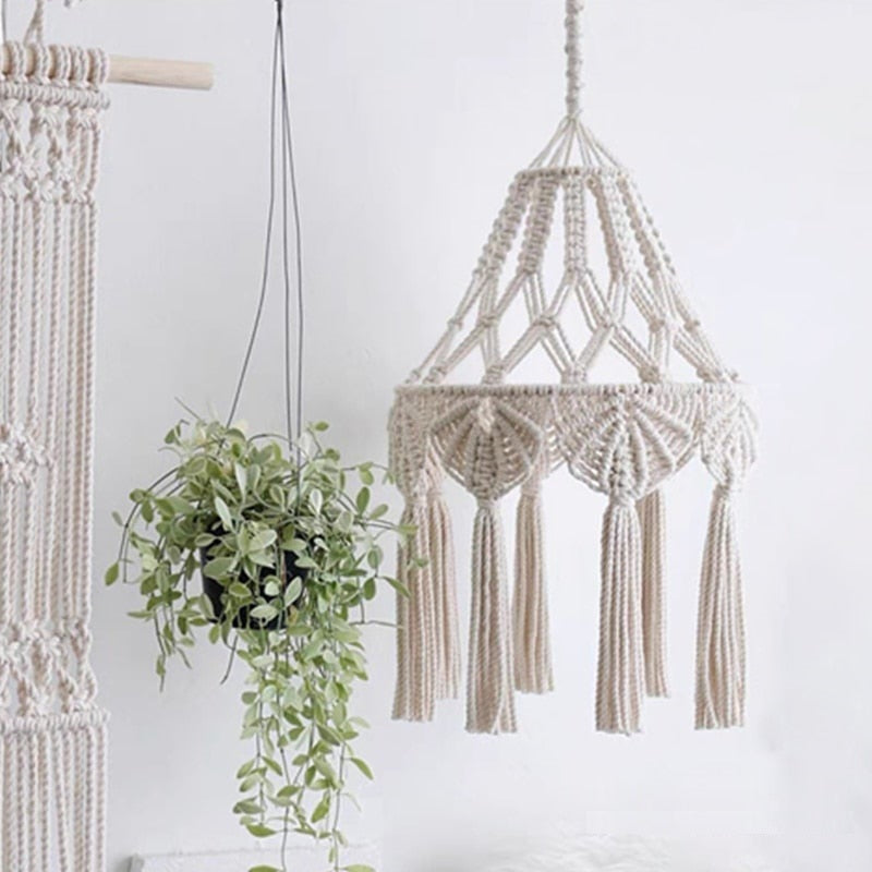 Lampadario in macramè - immagine 7