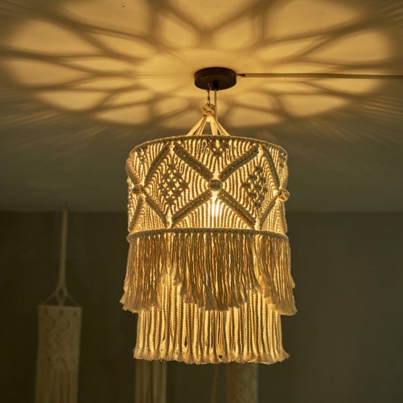 Lampadario in macramè - immagine 5