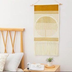 Macramé mural bicolore