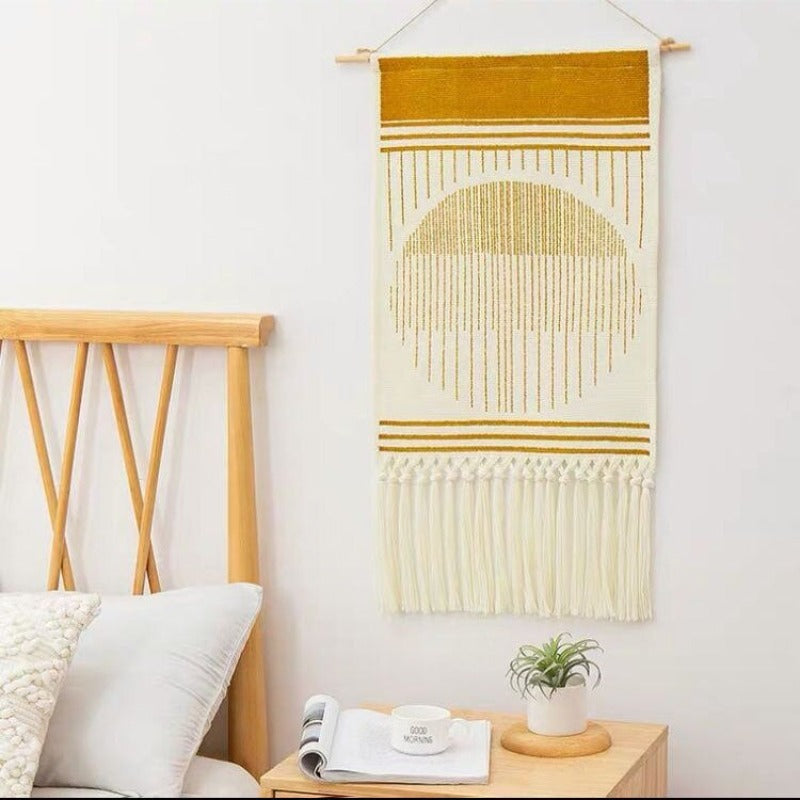 Macramé mural bicolore