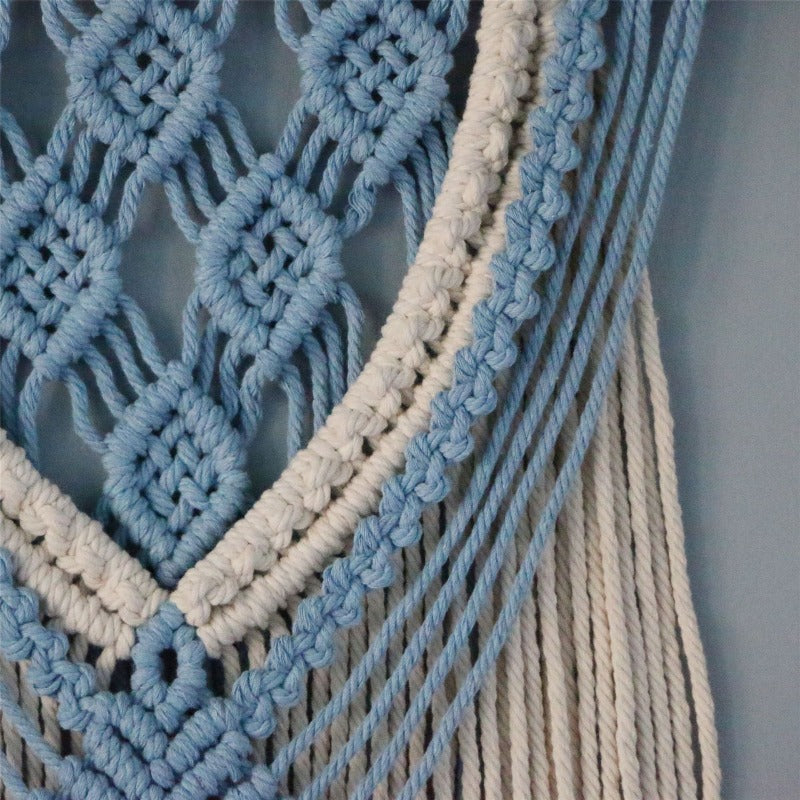 Arazzo da parete in macramè blu - immagine 3