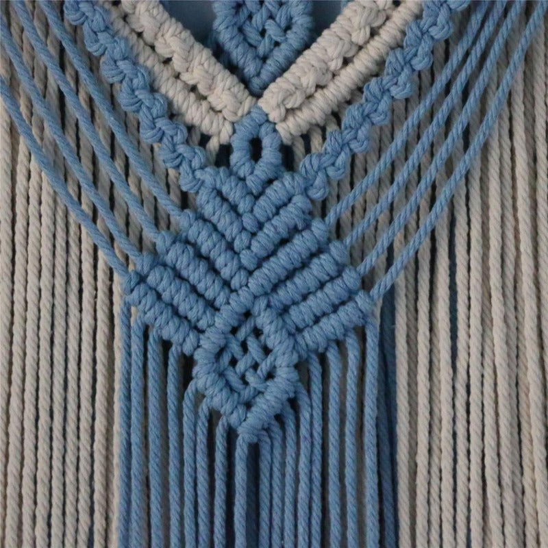 Arazzo da parete in macramè blu - immagine 4