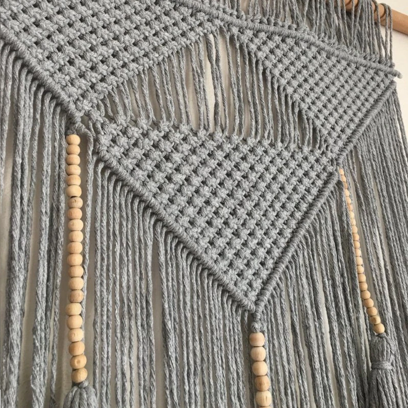 Arazzo da parete in macramè grigio - immagine 2