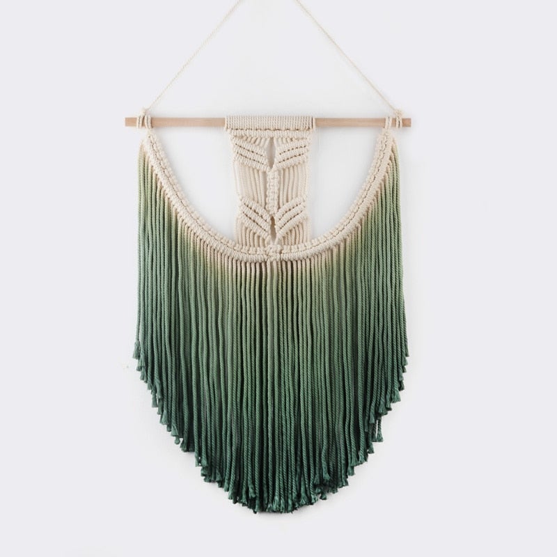 Arazzo da parete in macramè verde - immagine 2