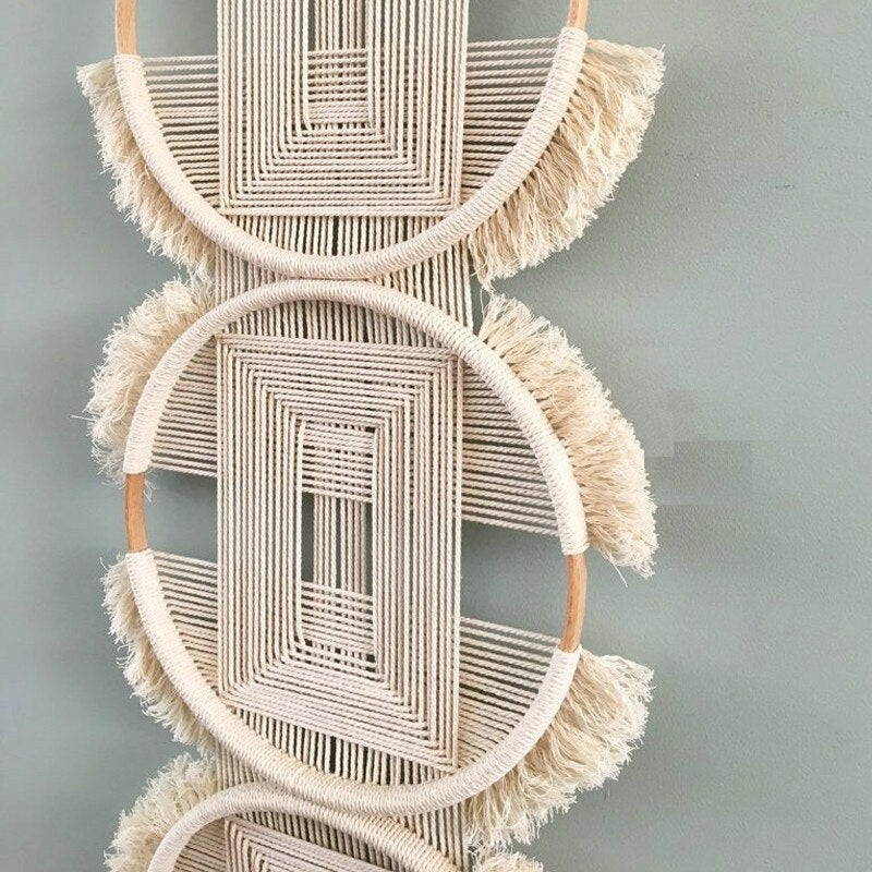 Arazzo rotondo in macramè - immagine 3