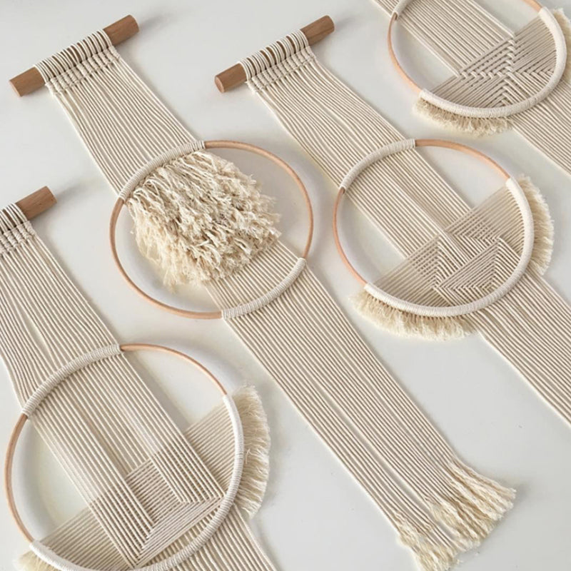 Mini tapisserie murale en macramé minimaliste