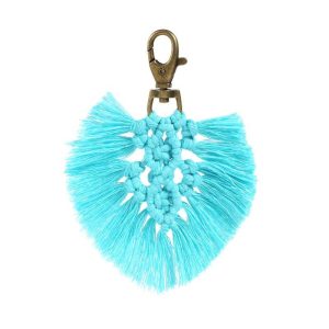 Porte clé plume macramé