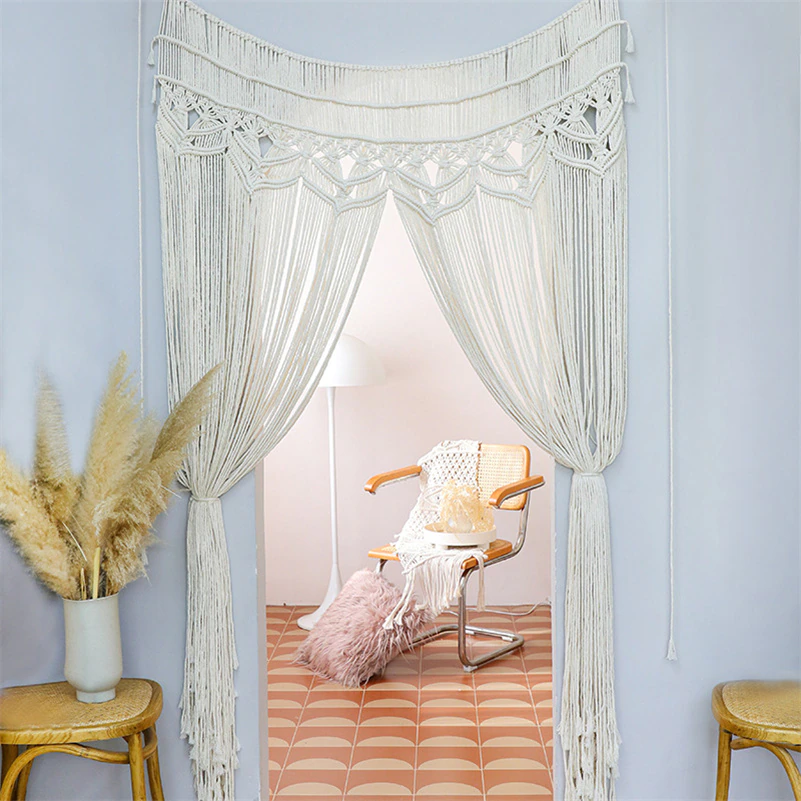 Rideau macramé porte